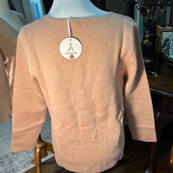NWT ANRABESS Sweater. Beautiful,heavy knit Camel Button Front Cardigan S. WT239 - Picture 3 of 6